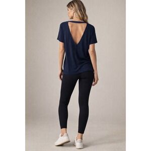 American Eagle Soft & Sexy Navy Low Back Tee Women's Large Modern Off-Duty Top